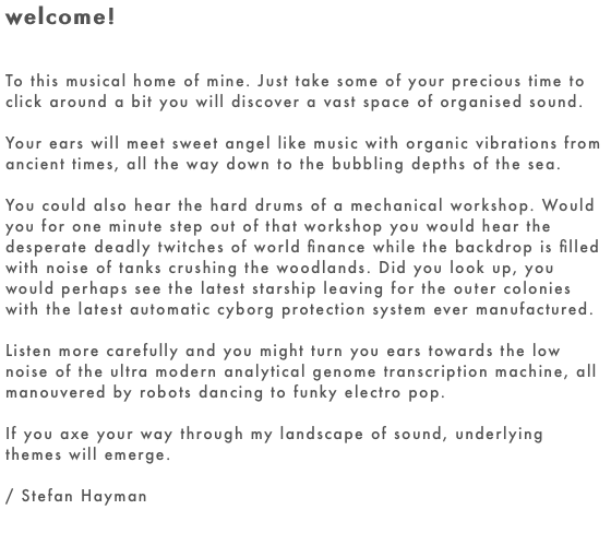 welcome!